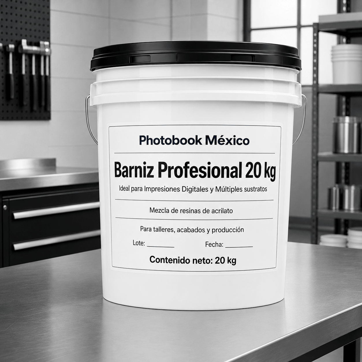 Barniz Profesional 20 kg Photobook México | Mezcla de Resinas de Acrilato para Talleres y Acabados