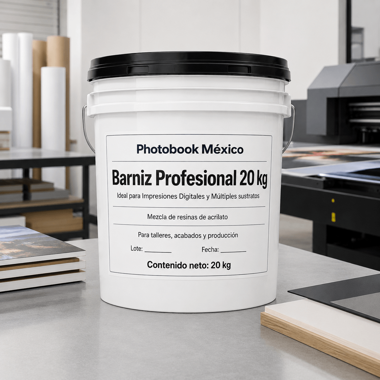 Barniz Profesional 20 kg Photobook México | Mezcla de Resinas de Acrilato para Talleres y Acabados